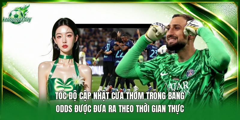 Tốc độ cập nhật cửa thơm trong bảng odds được đưa ra theo thời gian thực